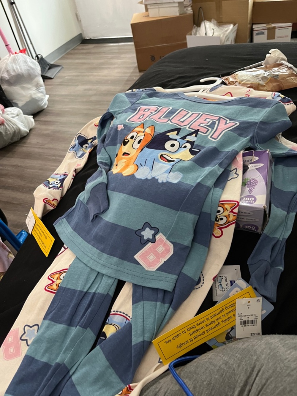 Bluey Striped Kids' Pajama Set - Blue